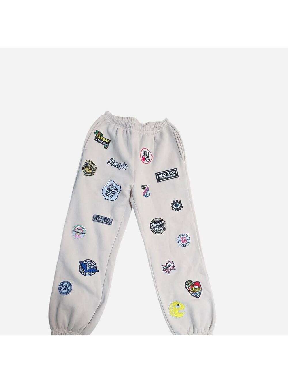 Women's Cream and Multi Joggers-tracksuit
